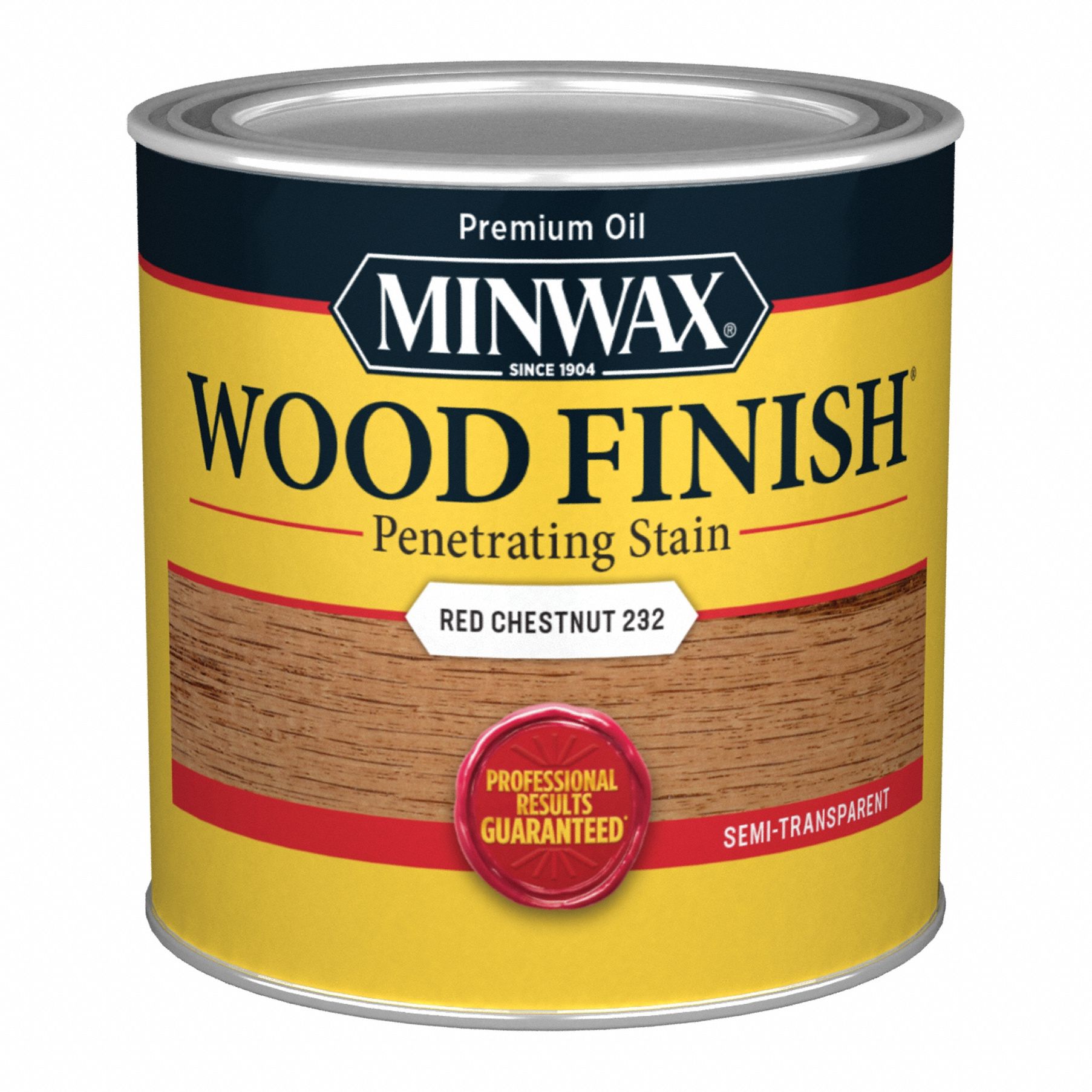 Wood Stain: Wood Stain, Interior, Oil, 0.5 pt Container Size, Wood, Red Chestnut, Wood Finish