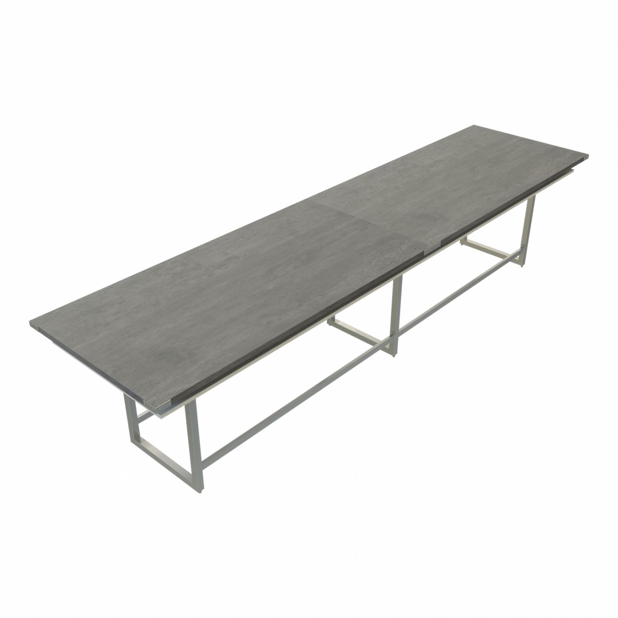 Conference Table: Rectangle, Fiberboard, Stone Gray, 47 1/4 in Overall Lg, 192 in Overall Wd