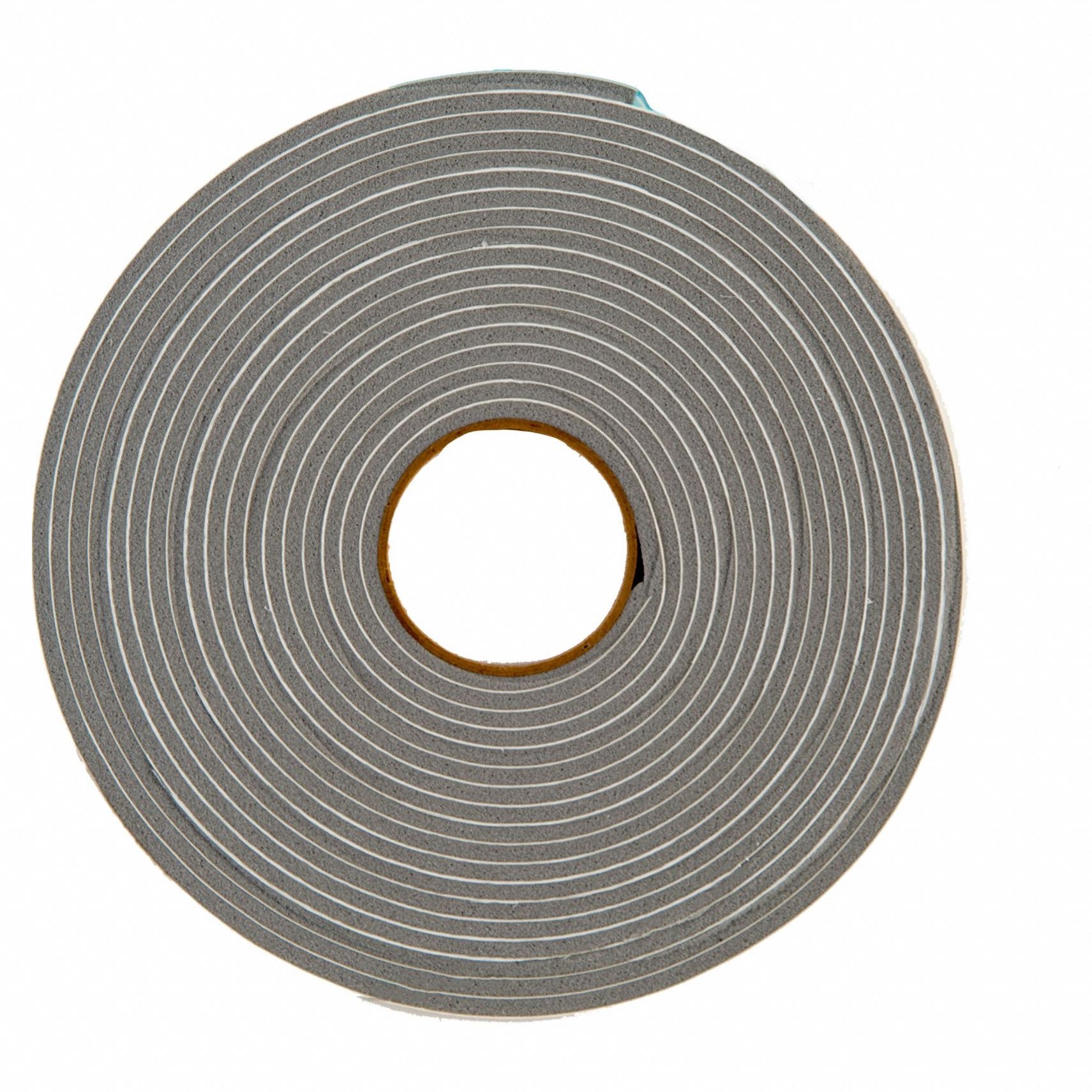 Weather Seal: Flat, Self-Adhesive Mounting, Std, Vinyl, 17 ft Overall Lg, Gray