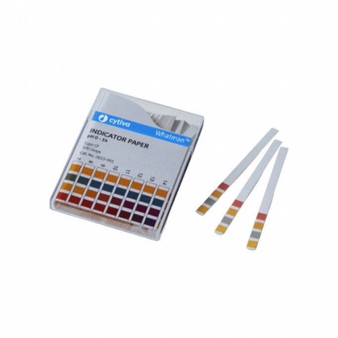 pH Indicator Strips: 0.2 pH, 4 in Overall Lg, 1/2 in Overall Wd, 200 Tests, pH