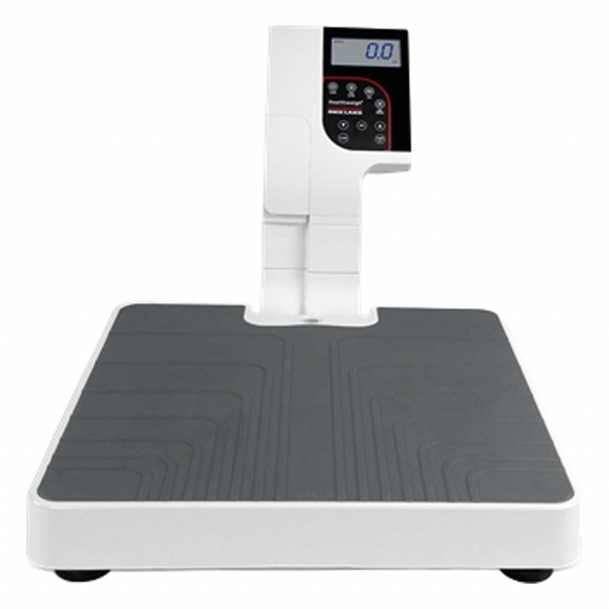 RICE LAKE WEIGHING SYSTEMS Veterinarian Scale: Digital, kg/lb, 14 3/4 in Weighing Surface Wd (MPN 224263). Key specifications — attr1359978: RICE LAKE WEIGHING SYSTEMS; attr1359988: kg; attr1359990: None; attr1411948: Not IP Rated; attr1411950: Integrated; attr1359996: Removeable nonslip rubber mat, factory calibration, (6) AA batteries, Motiontrap movement compensation technology; attr1411941: 0.2 lb/0.1 kg.