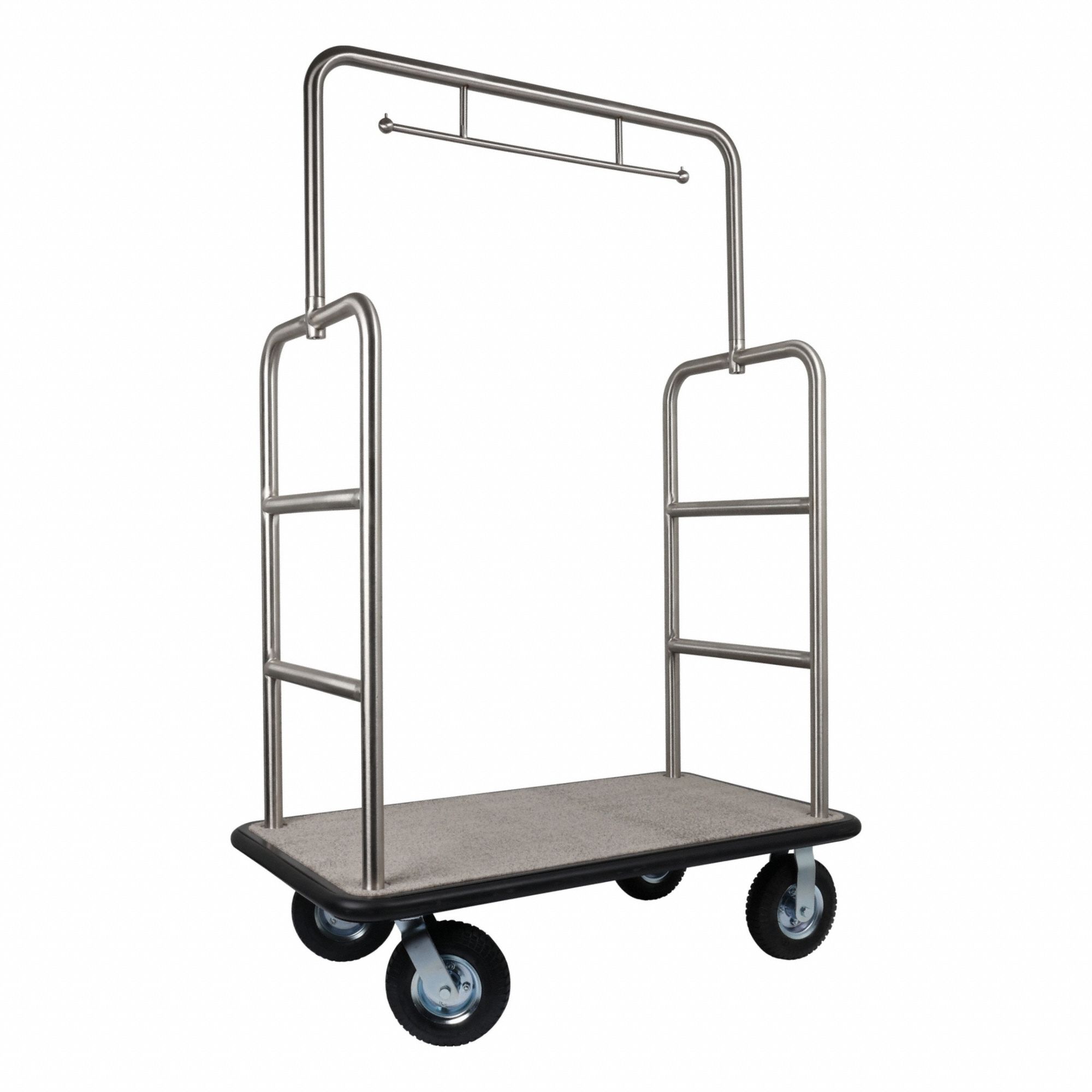 Bellman Cart: 1 1/2 in Frame Dia, 48 in Overall Lg, 27 in Overall Dp, Gray