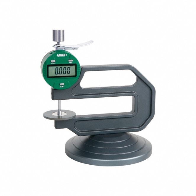 Thickness Gage: 0.00005 in to 0.4 in /0.001 mm to 10 mm, Inch/Metric, 4.724 in Throat Dp