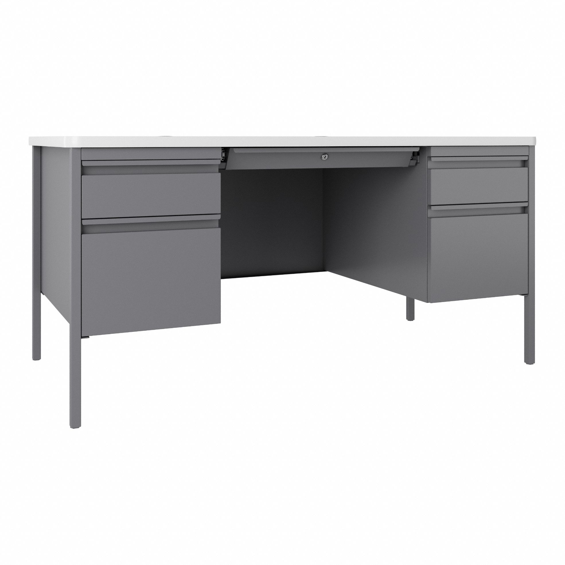 RECTANGULAR OFFICE DESK,60 IN W,GRAY