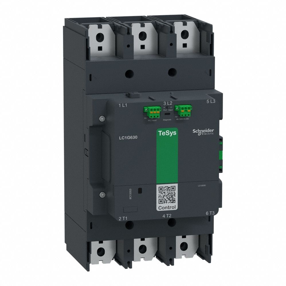 Contactor: 3 Poles, 3NO Contacts, 630 A, 120V AC/48V AC Coil, 1NO/1NC