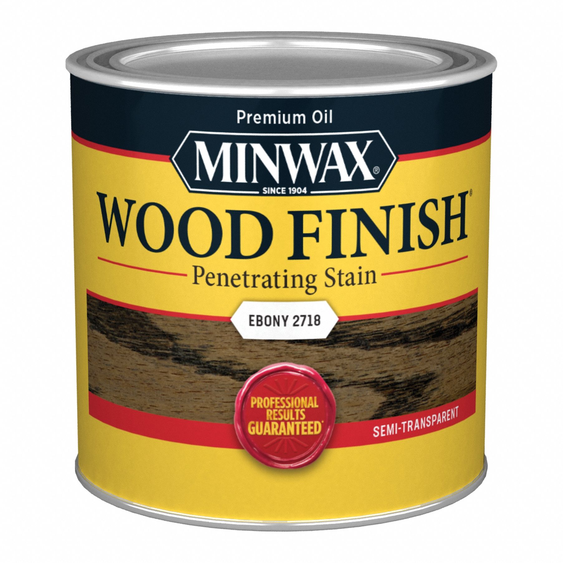 Wood Stain: Wood Stain, Interior, Oil, 0.5 pt Container Size, Wood, Ebony, Semi-Transparent