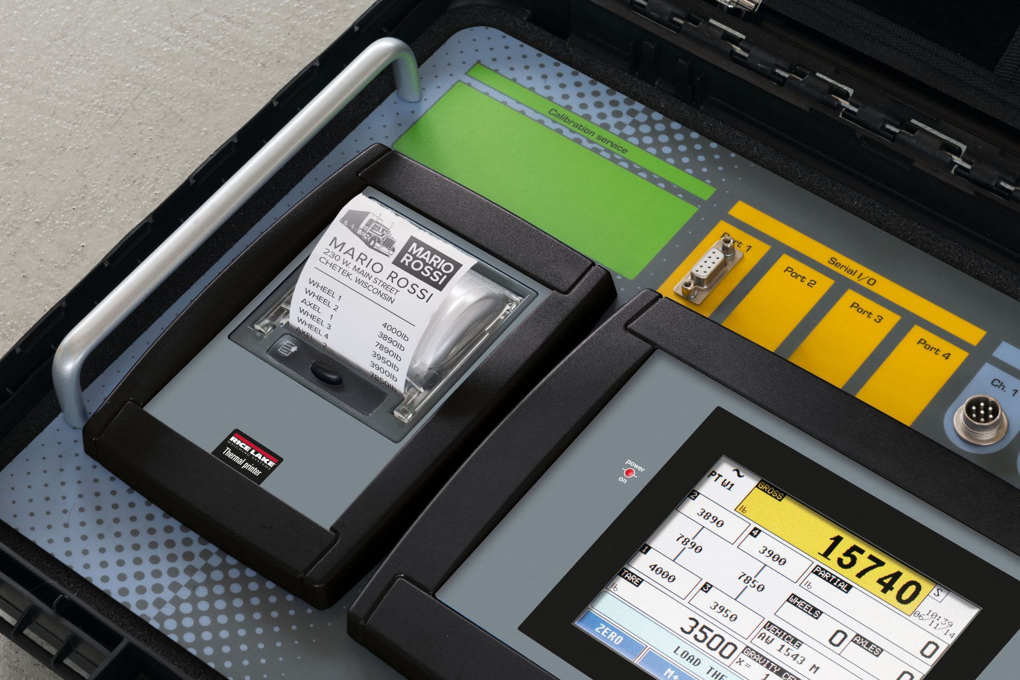 RICE LAKE WEIGHING SYSTEMS Scale Indicator: 7 in Overall Ht, 1 1/2 ft Overall Lg, 1 ft Overall Wd (MPN 227314). Key specifications — attr1360126: RICE LAKE WEIGHING SYSTEMS; attr1360104: lb; attr1360123: Yes; attr1360124: Battery; attr1360105: CSA; attr1360119: Load Ranger Scales (212107, 212106, 212103, 212102, 212101, 212097, 212096).