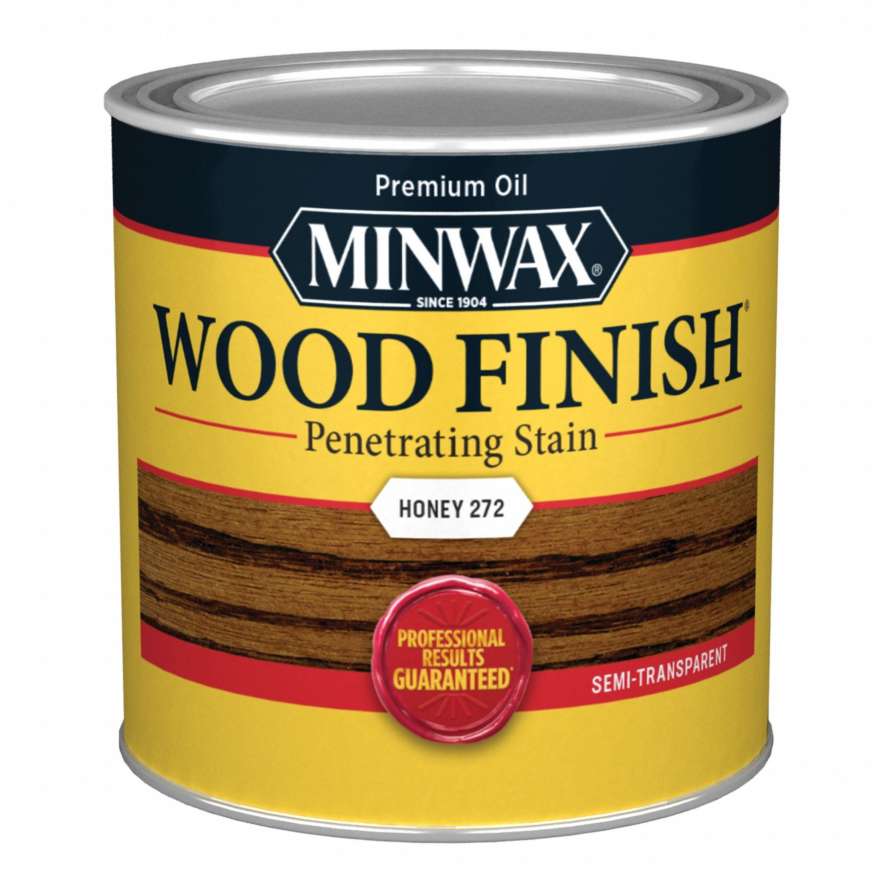 Wood Stain: Wood Stain, Interior, Oil, 0.5 pt Container Size, Wood, Honey, Semi-Transparent