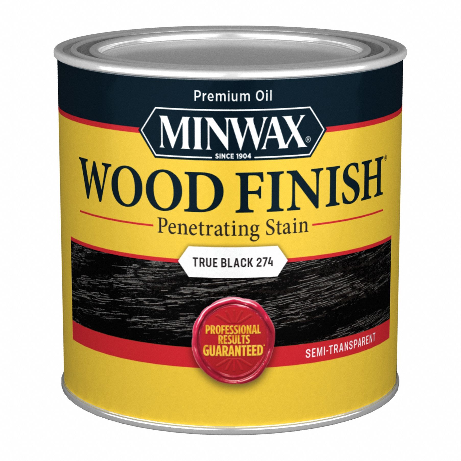 Wood Stain: Wood Stain, Interior, Oil, 0.5 pt Container Size, Wood, True Black, Wood Finish