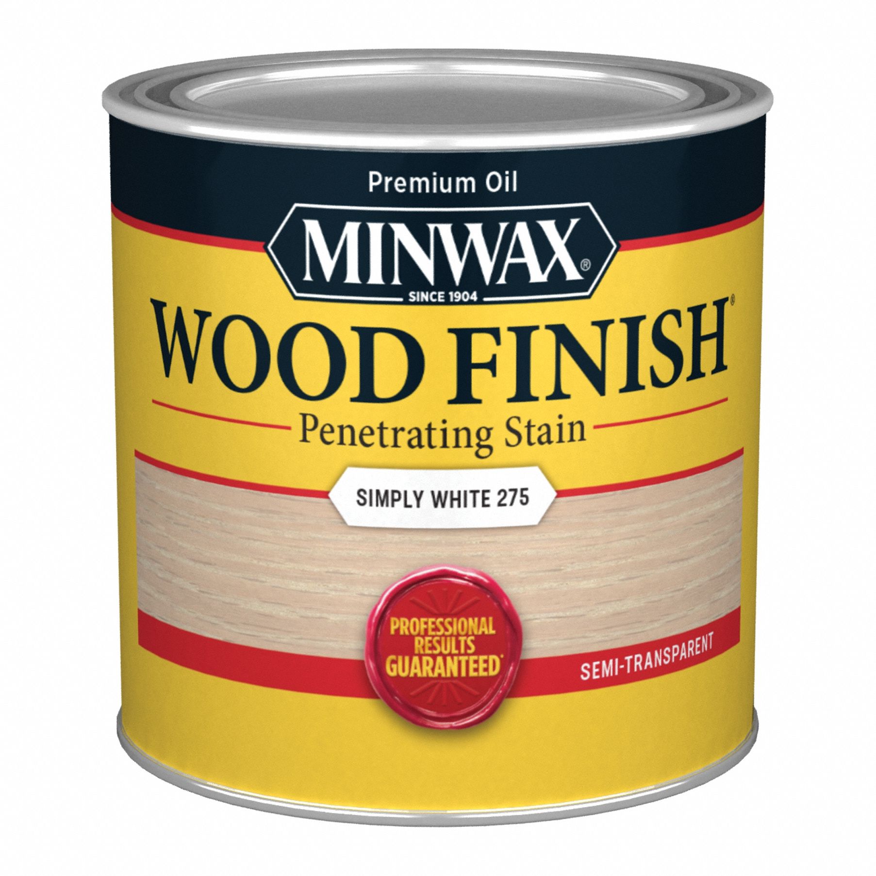 Wood Stain: Wood Stain, Interior, Oil, 0.5 pt Container Size, Wood, Simply White, Wood Finish