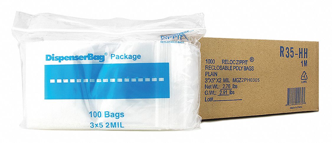 3 x 5 2 Mil Blue Reclosable Bags