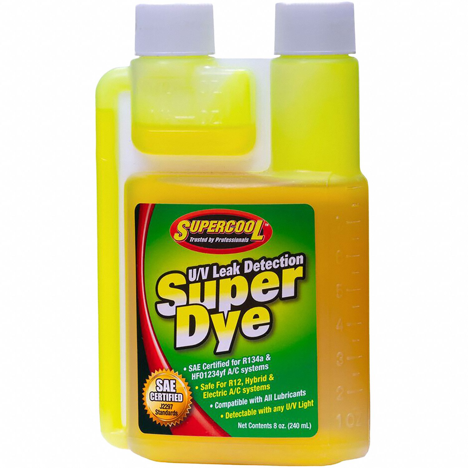 SUPERCOOL 22816 UV Leak Detection Dye,Green,Size 8 oz. 49YZ85