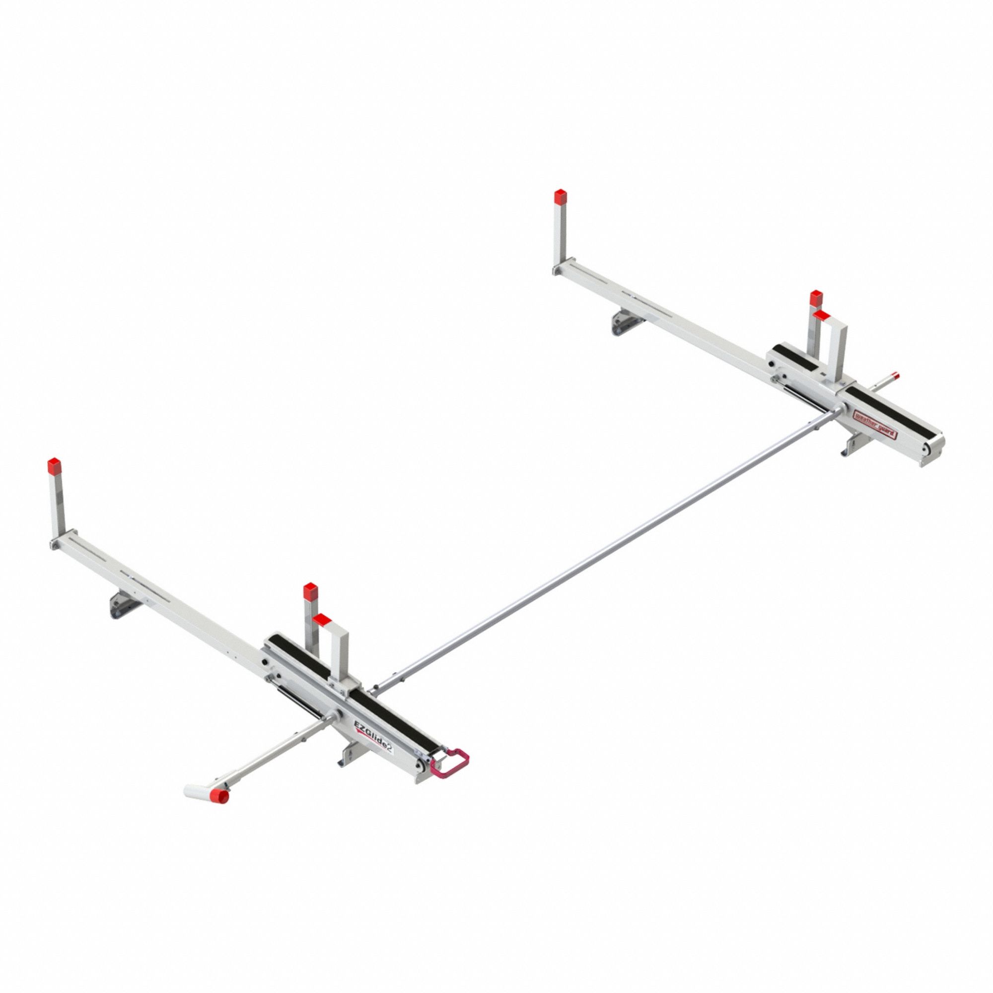 Van Roof Rack: Aluminum, 19 in Overall Ht, 130 3/4 in Overall Lg, 75 3/5 in Overall Wd