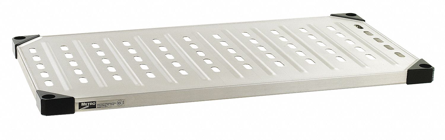 LOUVERED SHELF,SILVER,60 IN W,24 IN D