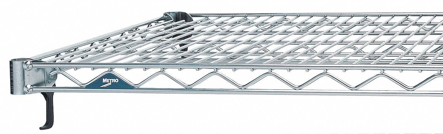 WIRE SHELF,48" W,14" D,CHROME PLATED