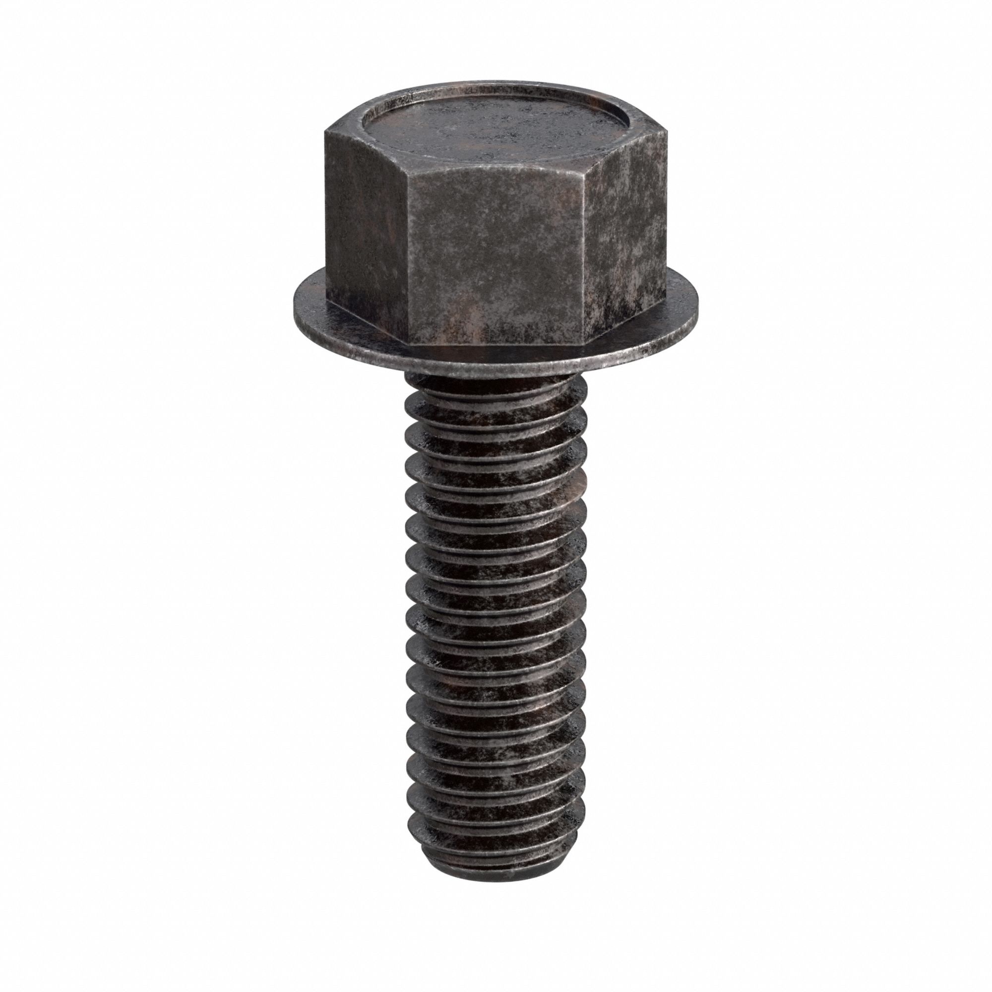 Flange Bolt: Std, Steel, Grade 8, Black Oxide, 5/16"-18, 1 in lg, Fully Threaded, Inch, 50 PK