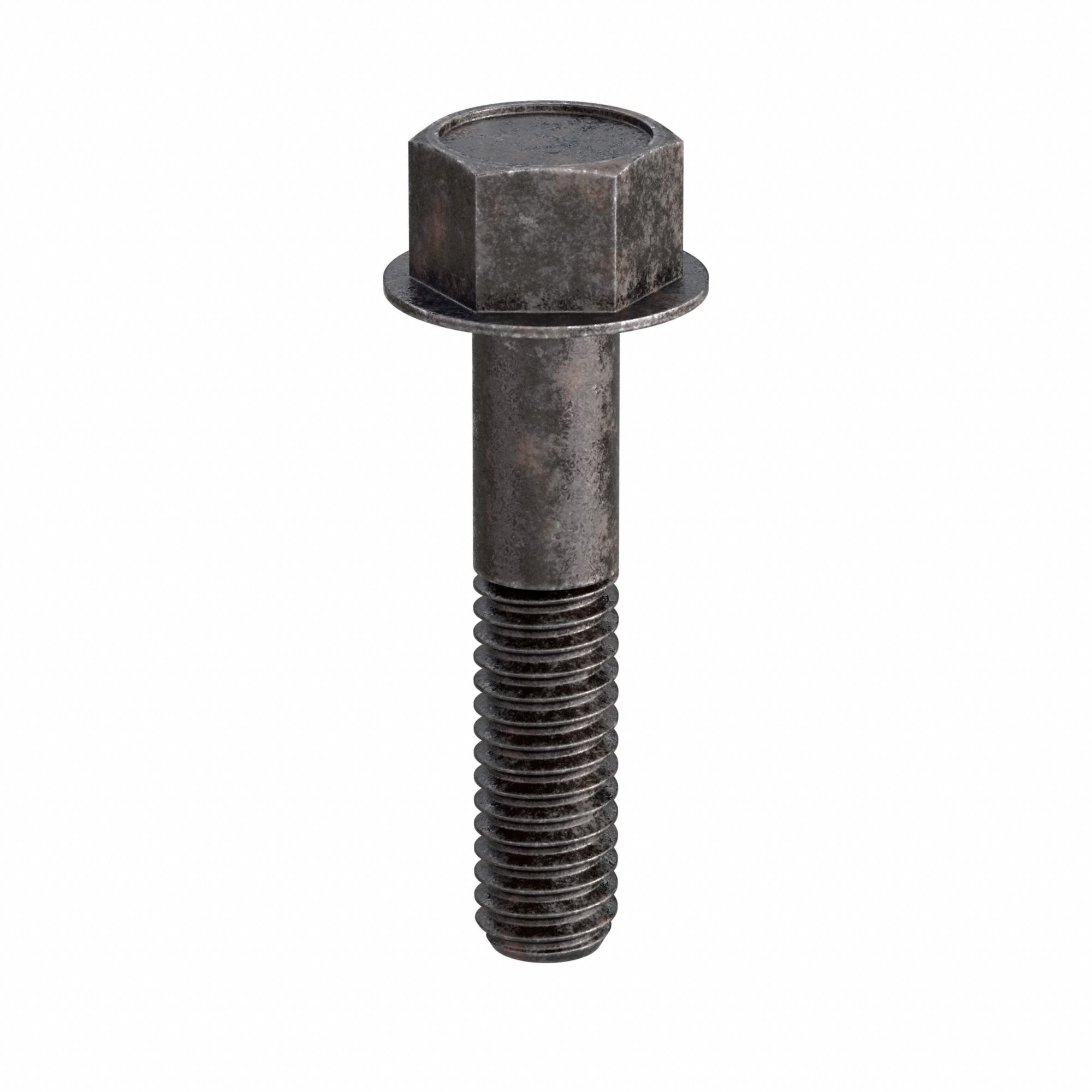 Flange Bolt: Std, Steel, Grade 8, Black Oxide, 5/16"-18, 1 1/2 in lg, Partially Threaded, 50 PK