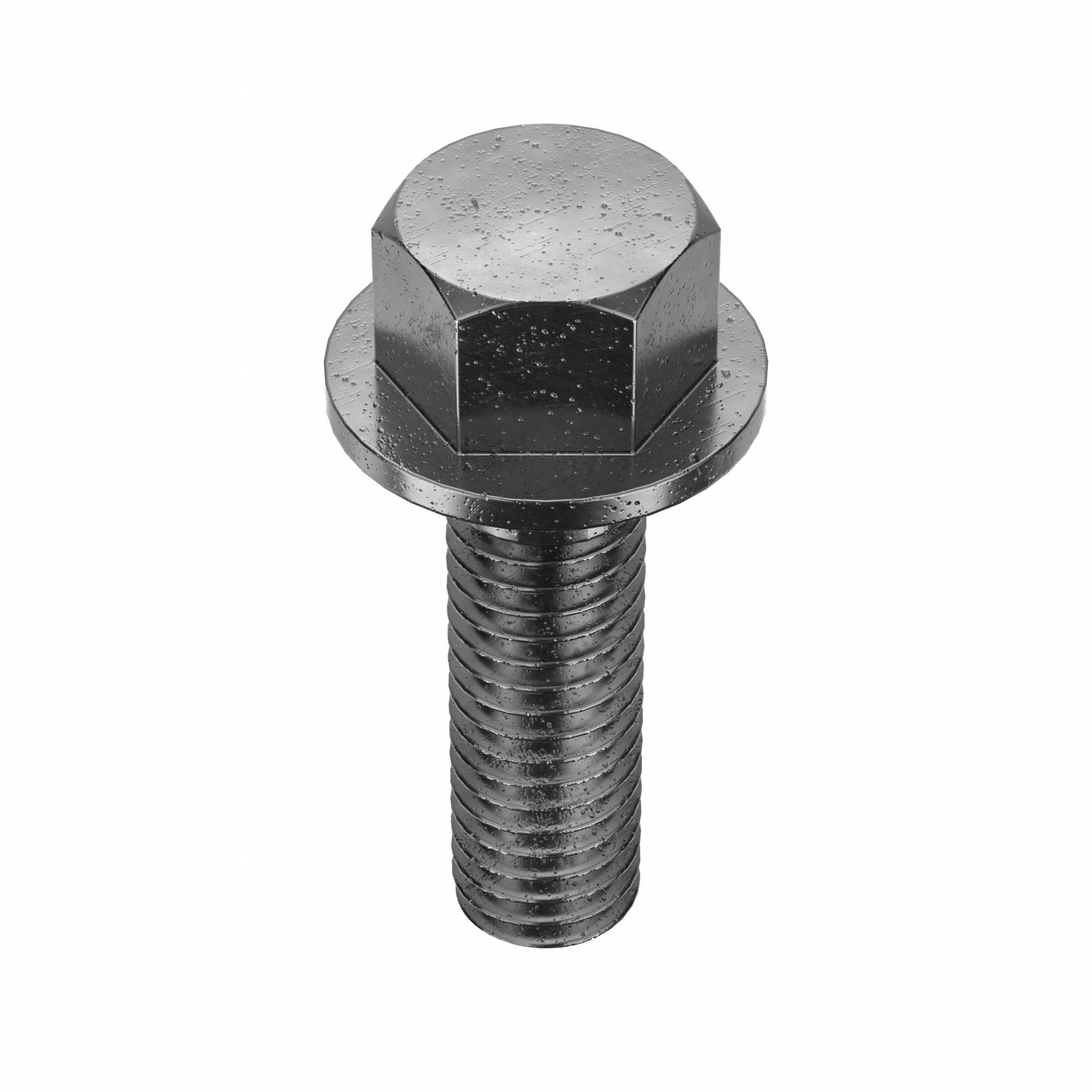 FLANGE BOLTS, STANDARD, STEEL, GRADE 8, BLACK OXIDE, 1½ IN L, FULL THREAD, INCH, HRC33, 25 PK