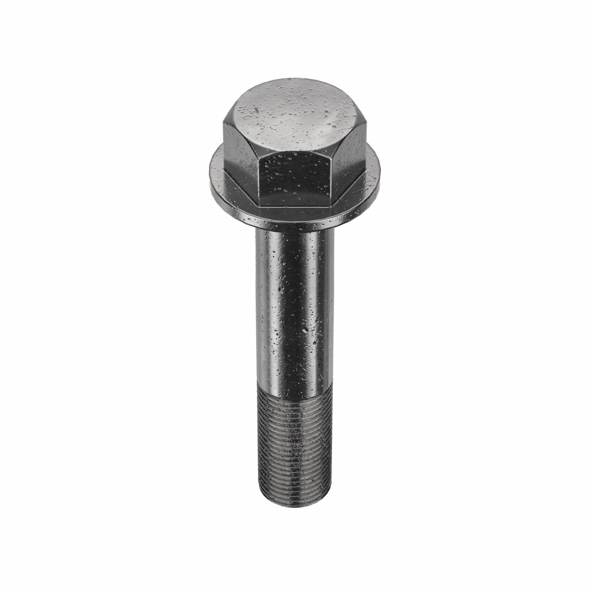 FLANGE BOLTS, STD, STEEL, GRADE 8, BLACK OXIDE, 3 IN L, PARTIAL THREAD, INCH, HRC33, HEX, 25 PK