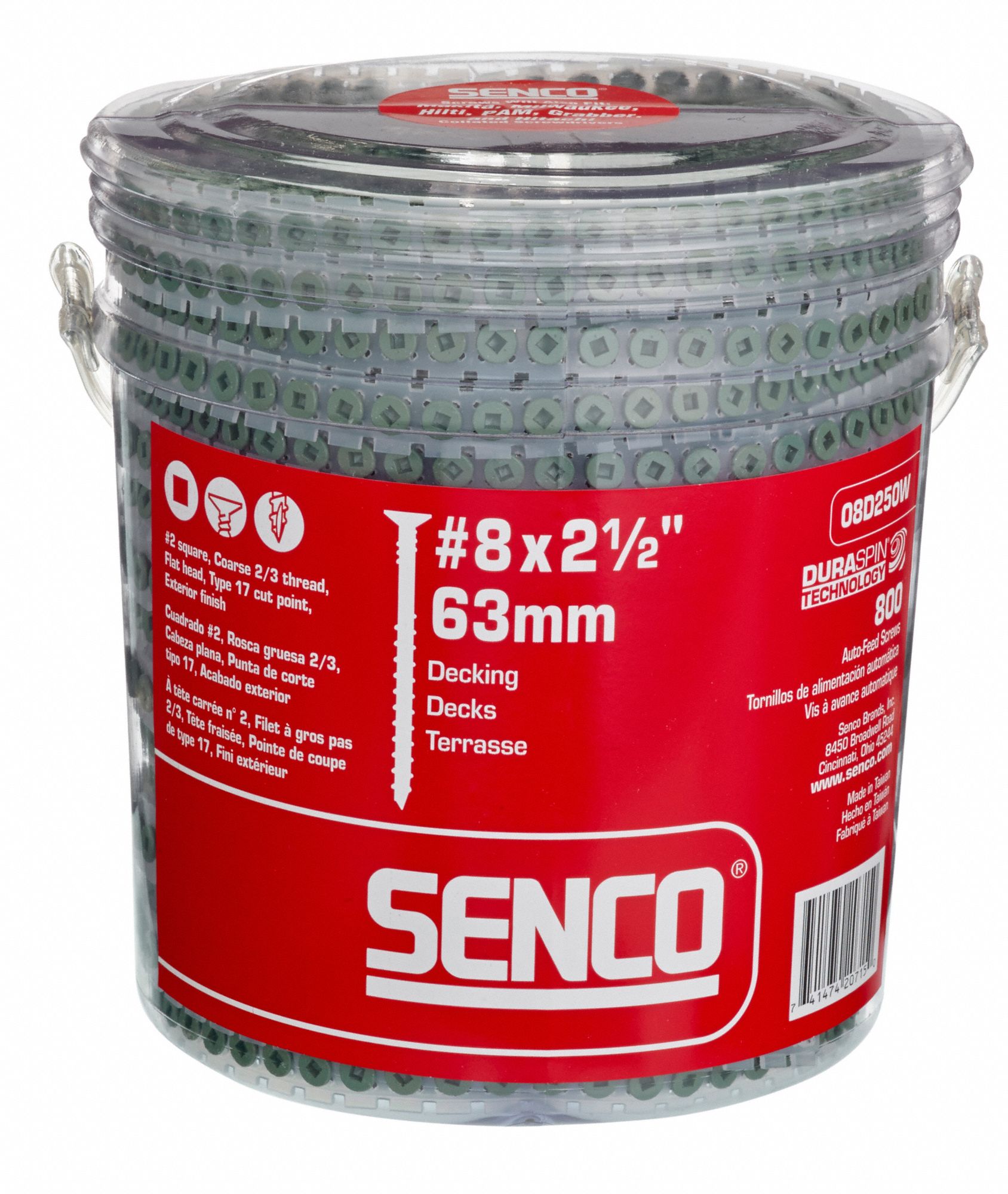 Senco Screws Deck Screw 8 Screw Size 2 516 In Lg Stainless Steel Plain Flat Square 800 0674