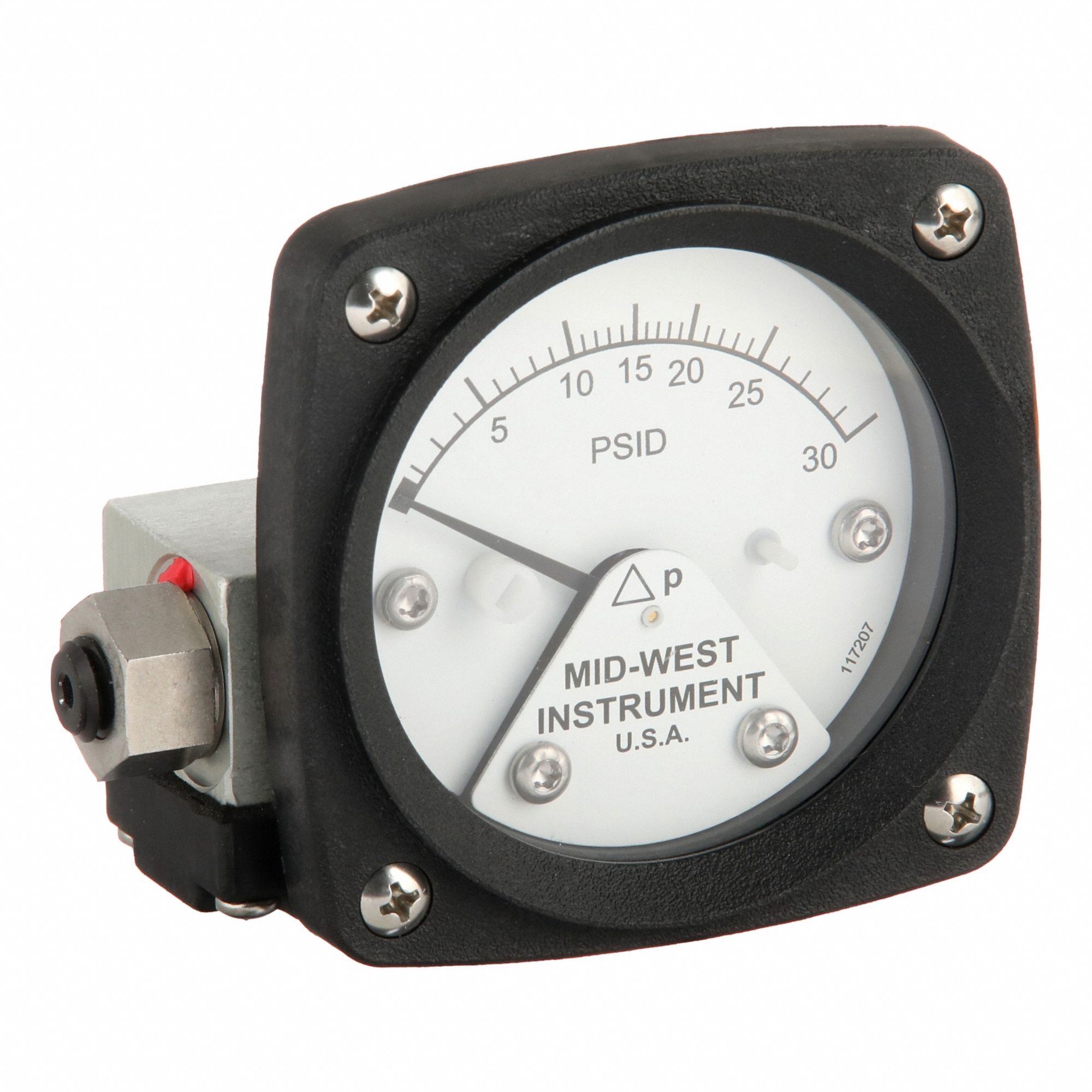 Differential Pressure Gauge & Switch: Back, 1/4 in NPT Female, 120, 2 1/2 in Dial