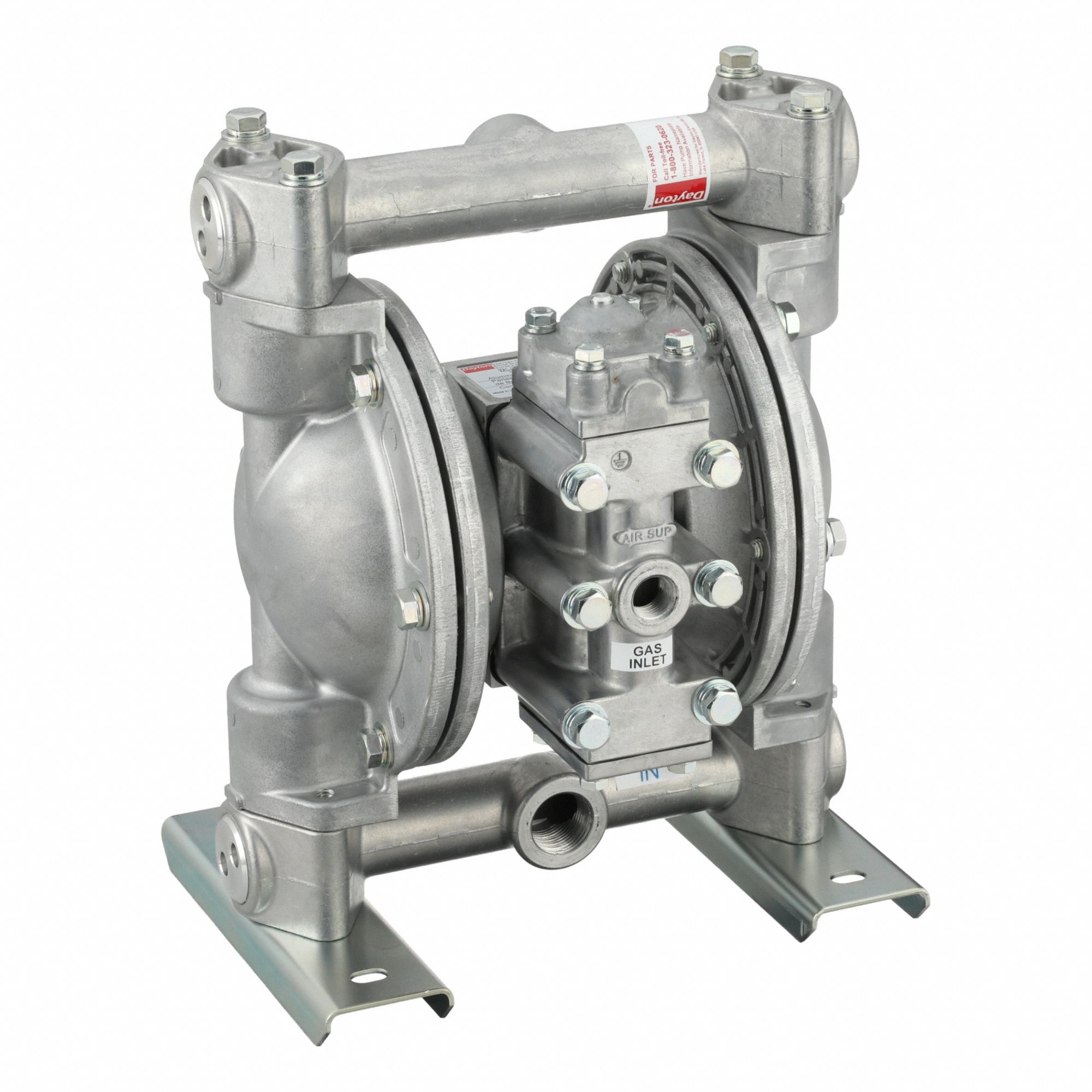 Double Diaphragm Pump: Aluminum Body, 3/4 in, NPT, 32 gpm, 231 ft Max. Head, Buna-N Diaphragm