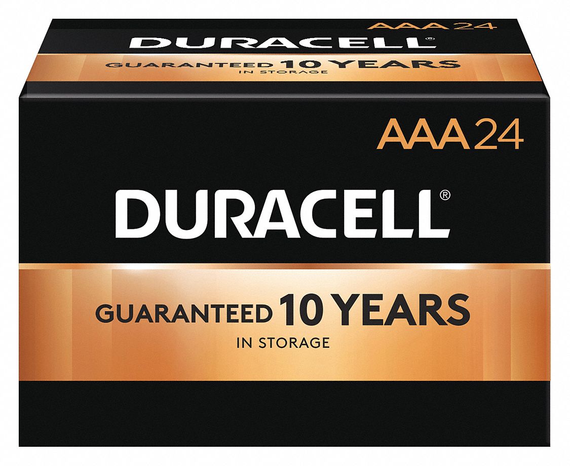 DURACELL AAA Battery Premium, Alkaline, 1.5V DC, CopperTop 22A625