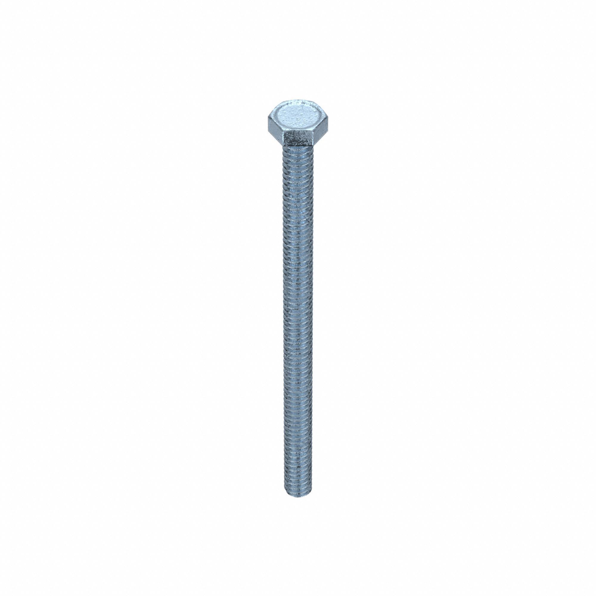 Machine Screws: #10-24 Thread Size, 3 in Lg, Steel, Zinc-Plated, Hex, External Hex, 50 PK