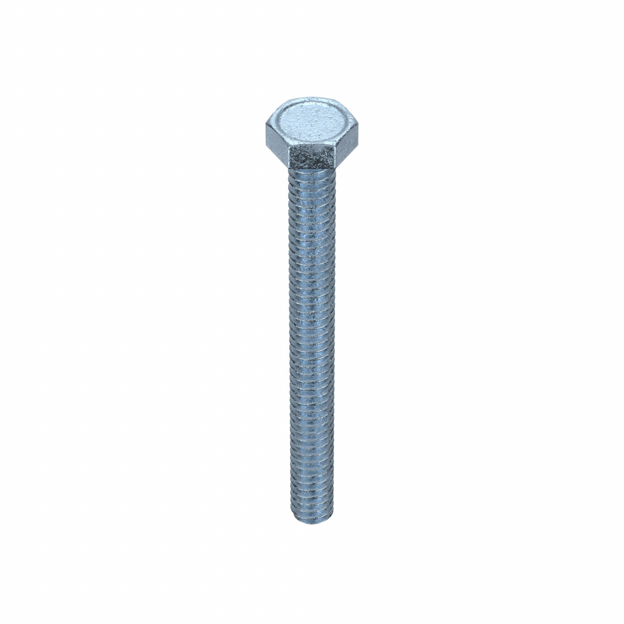 Machine Screws: #10-24 Thread Size, 2 in Lg, Steel, Zinc-Plated, Hex, External Hex, 100 PK