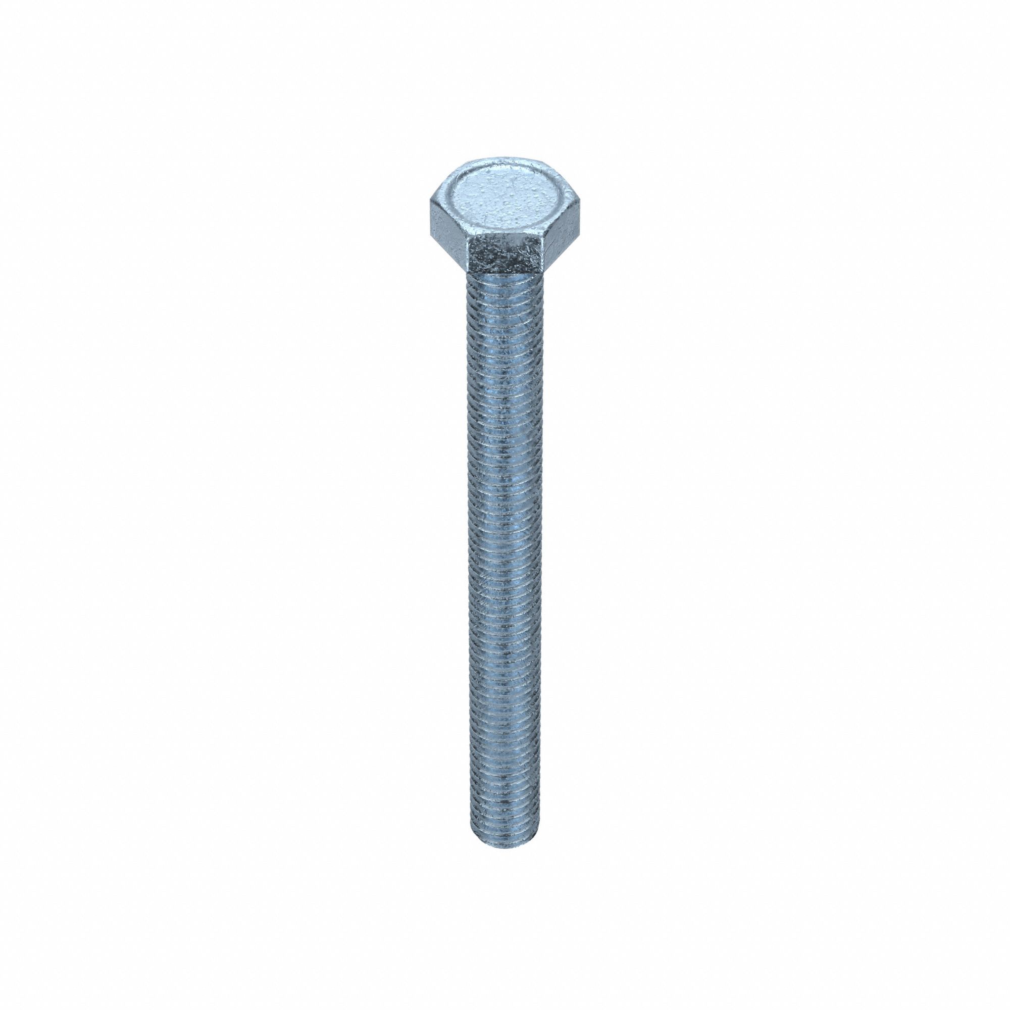 Machine Screws: #10-32 Thread Size, 2 in Lg, Steel, Zinc-Plated, Hex, External Hex, 100 PK