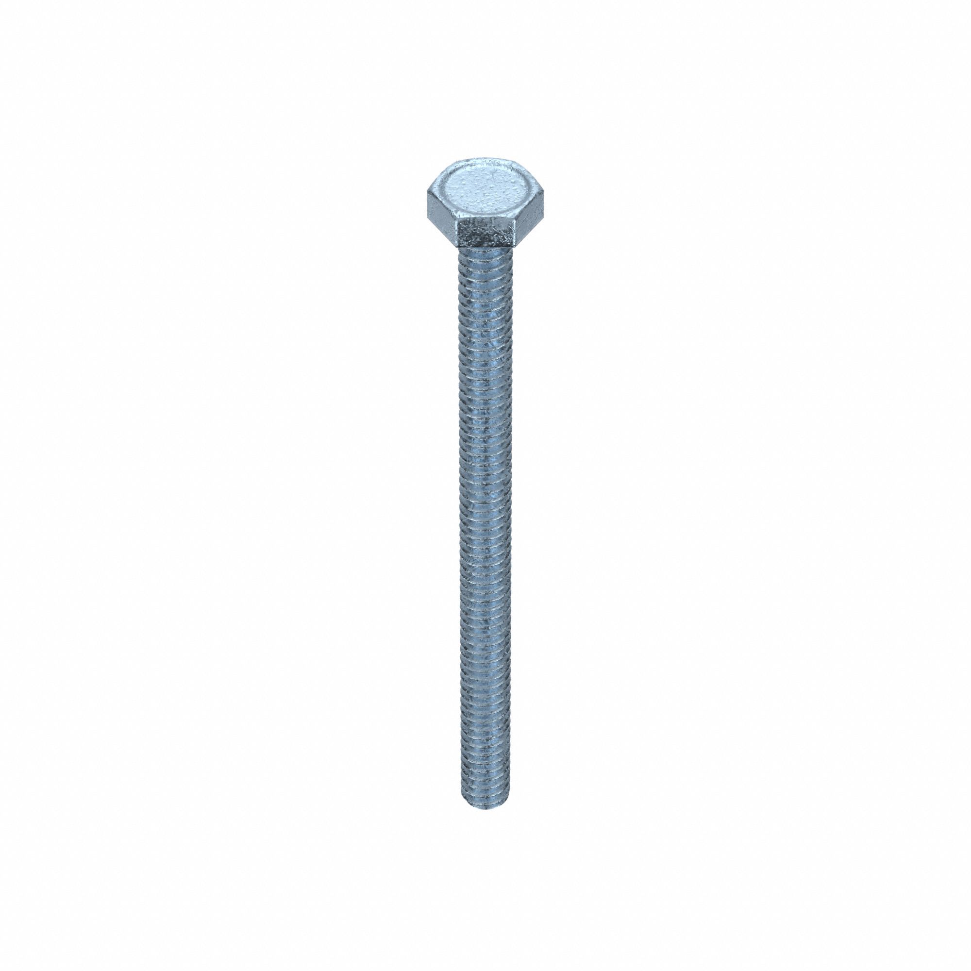 Machine Screws: #6-32 Thread Size, 2 in Lg, Steel, Zinc-Plated, Hex, External Hex, 100 PK