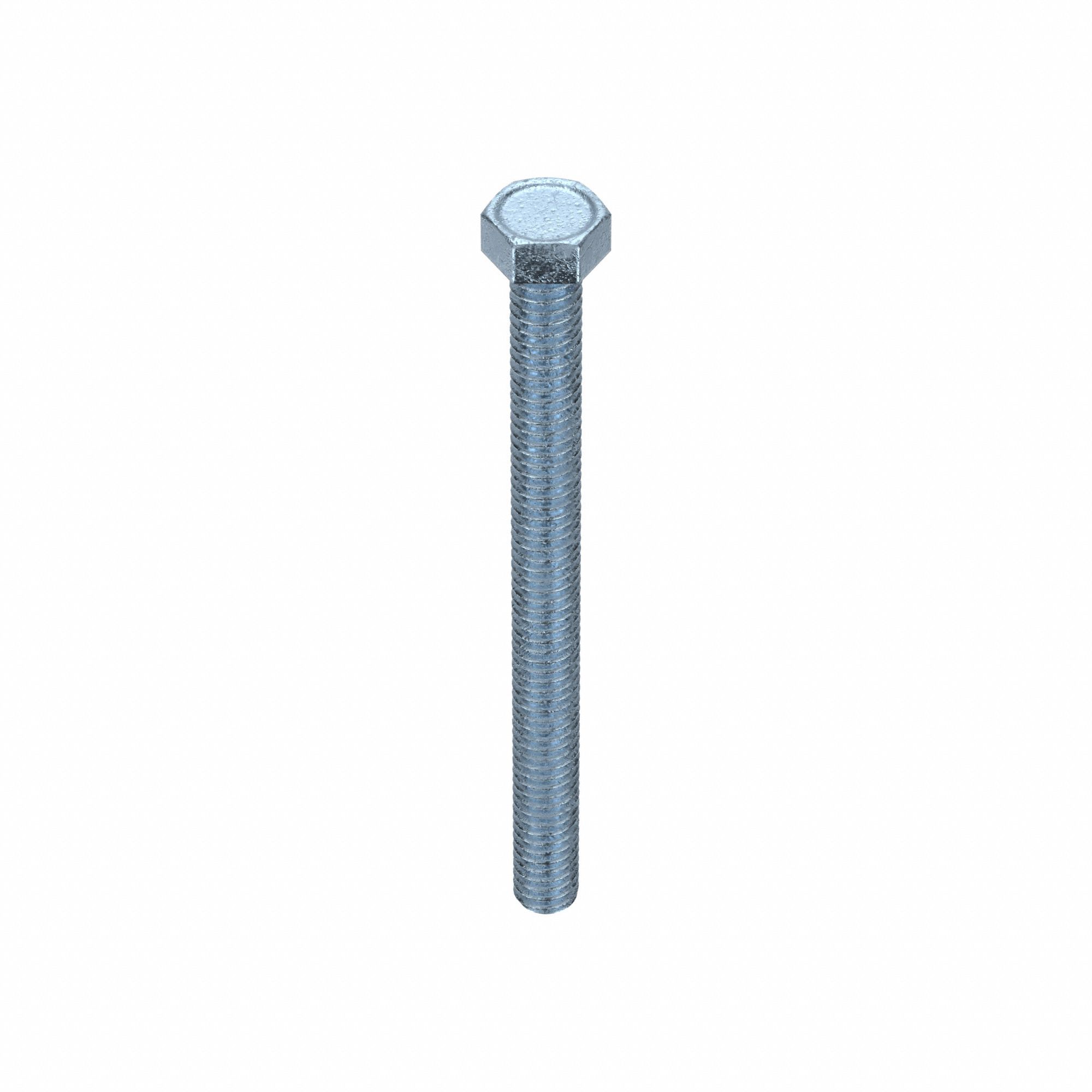 Machine Screws: #8-32 Thread Size, 2 in Lg, Steel, Zinc-Plated, Hex, External Hex, 100 PK