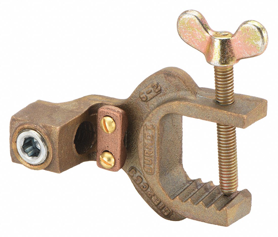 BURNDY, Copper Alloy, 1 13/16 in Throat Dp, Static Discharge Clamp