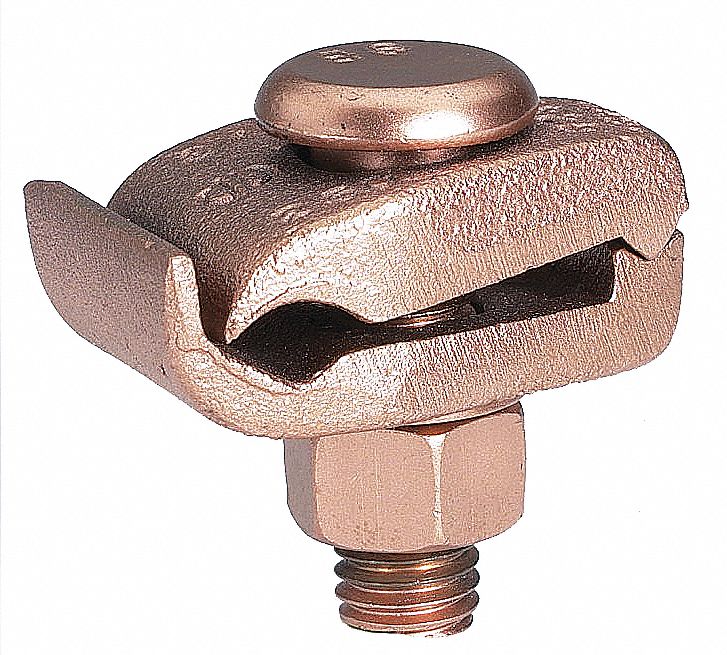 Grounding Connector: Copper, 1/4 in Bar, 1 Grounding Wires, 1 7/8 in Overall Lg