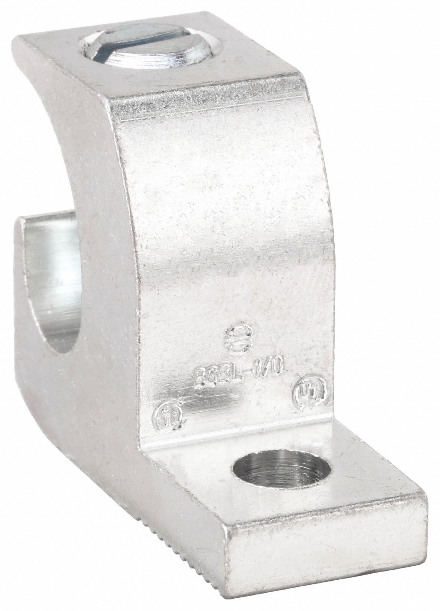 Wire Connector: 14 AWG – 1/0 AWG Wire Sizes, 1/4 in Stud Size, Tin-Plated Aluminum Lug Body