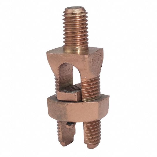 BURNDY Grounding Split Bolt Connector with Stud: Leaded Bronze Alloy, 1 ...