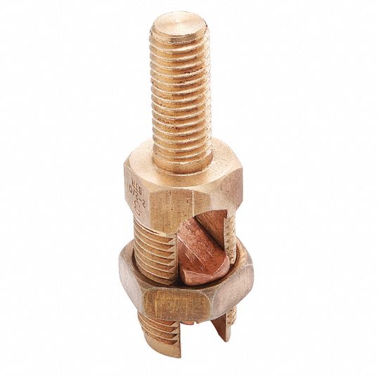 BURNDY Grounding Split Bolt Connector with Stud Leaded Bronze Alloy, 1