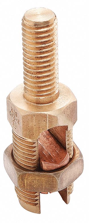 GROUNDING SPLIT BOLT CONNECTOR WITH STUD, LEADED BRONZE ALLOY, 1 GROUNDING WIRES, K2C20