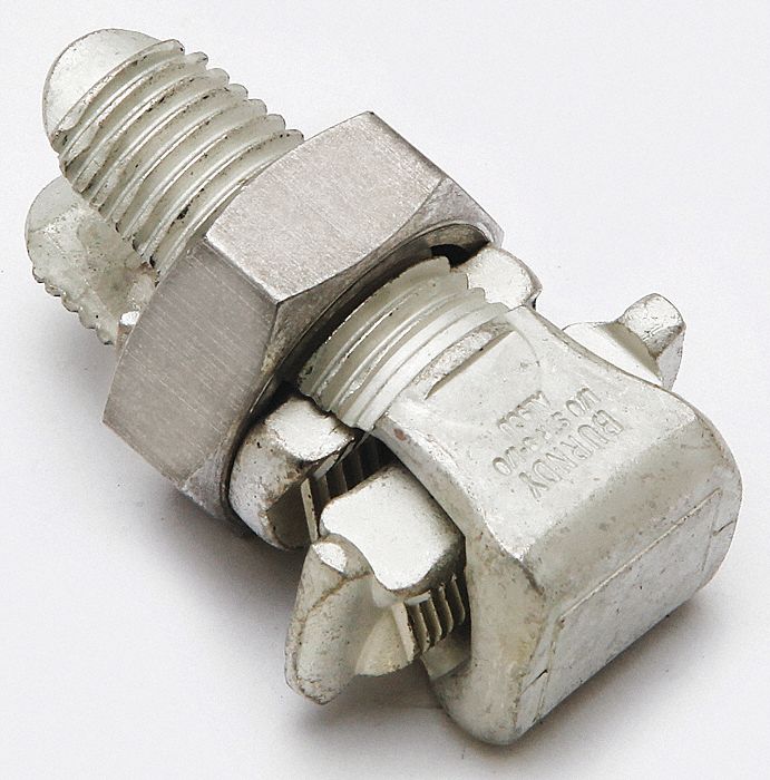 Split-Bolt Connector: For Wire Size 1/0 AWG – 2 AWG, Aluminum Body Material, Yes