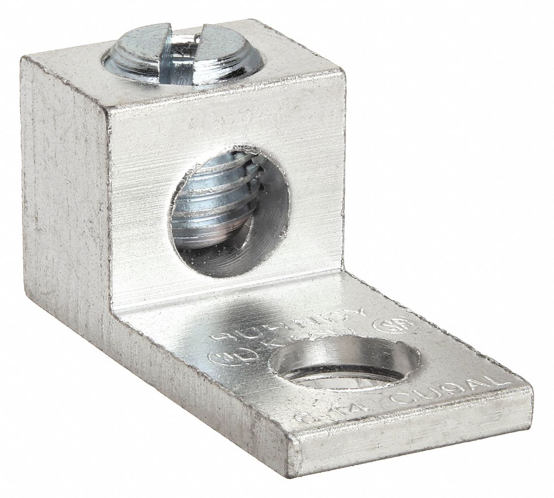 BURNDY MECHANICAL CONNECTOR, 1 CONDUCTOR, ALUMINUM, ¼ IN BURNDY MECHANICAL CONNECTOR, 1 CONDUCTOR, ALUMINUM, ¼ IN