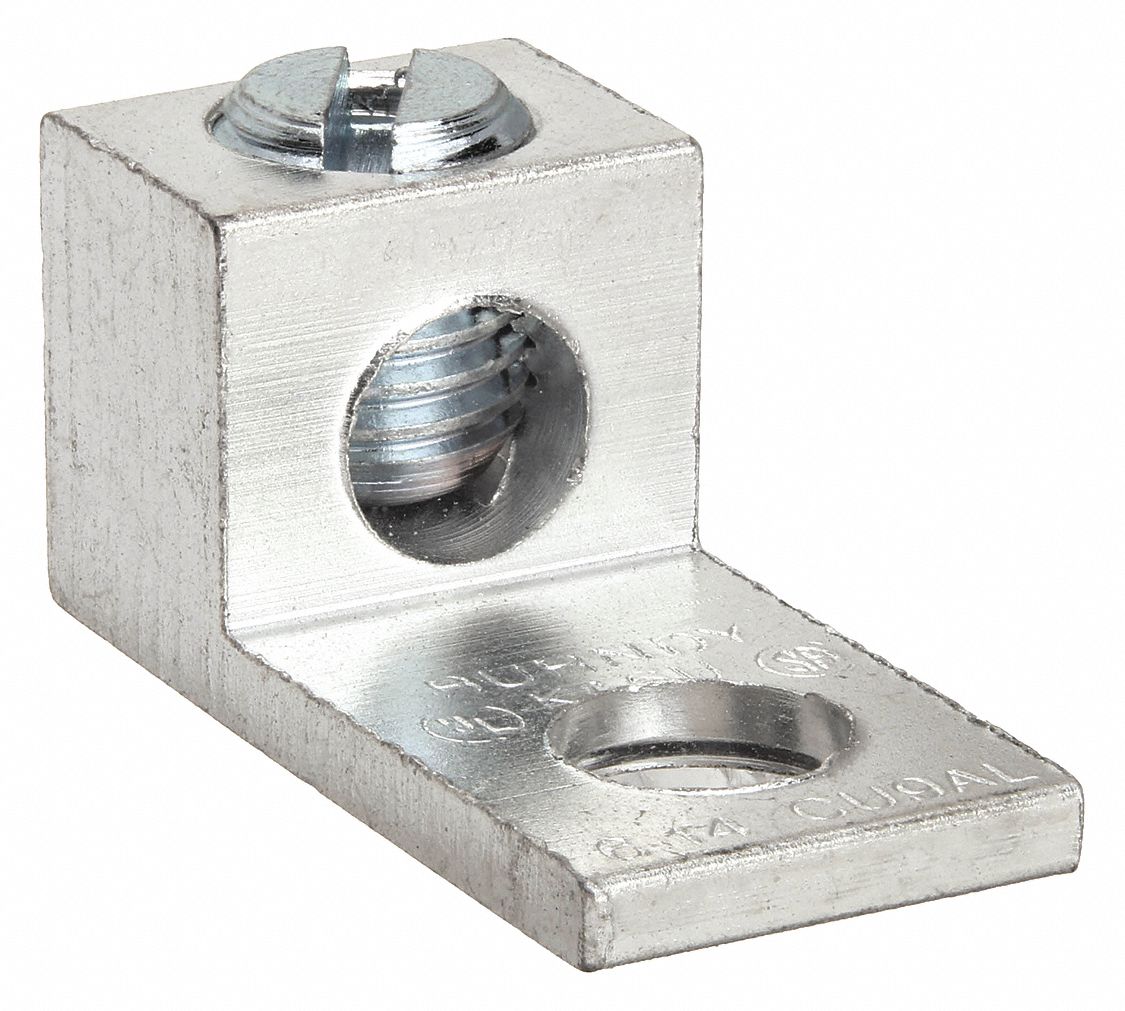 MECHANICAL CONNECTOR, 1 CONDUCTOR, ALUMINUM, ¼ IN STUD SIZE, QIKLUG