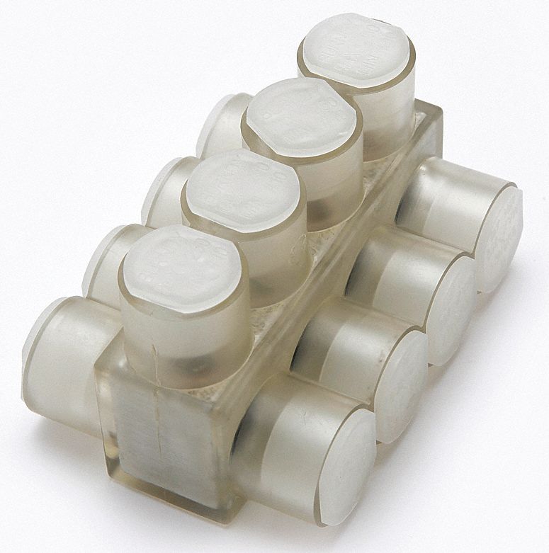 Multitap Connector: 4 Port, Double-Sided Entry, 10 AWG – 250 kcmil Wire Size, Clear
