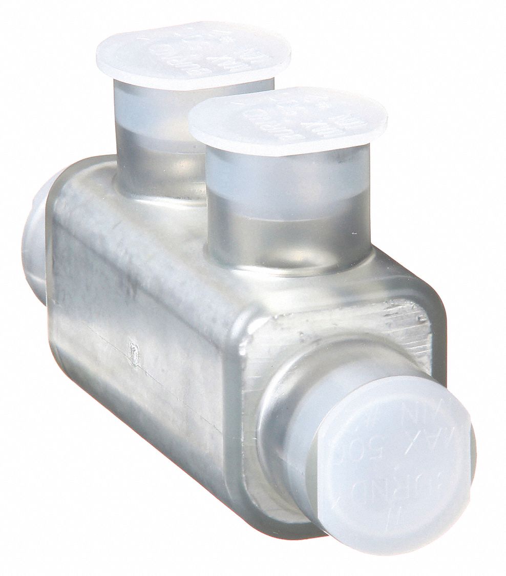 Multitap Connector: 2 Port, Double-Sided Entry, 6 AWG – 500 kcmil Wire Size, Clear