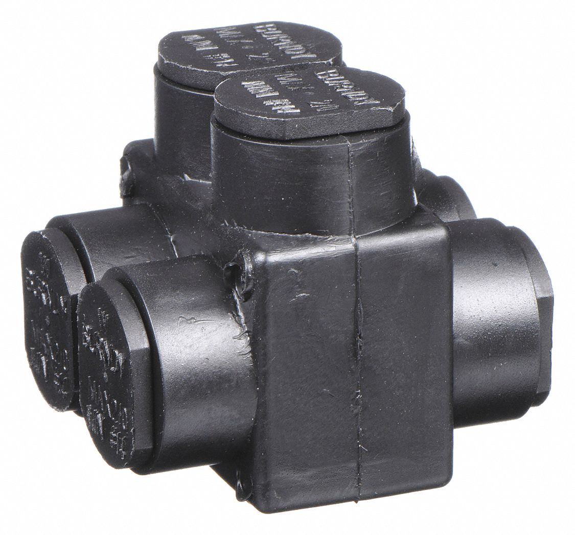 Multitap Connector: 2 Port, Double-Sided Entry, 14 AWG – 2/0 AWG Wire Size, Black
