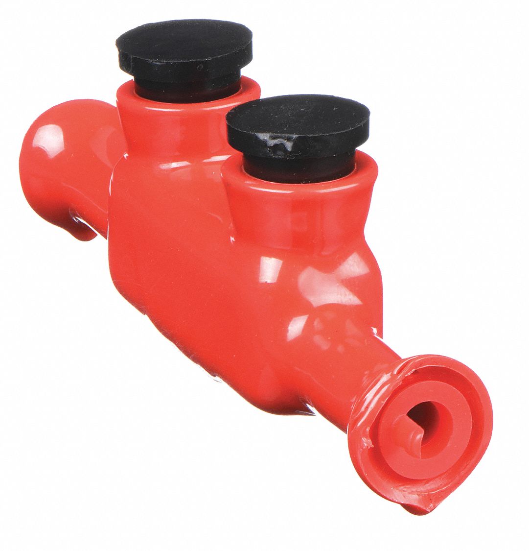 Multitap Connector: 2 Port, Double-Sided Entry, 6 AWG – 4 AWG Wire Size, Burial Rated, Red