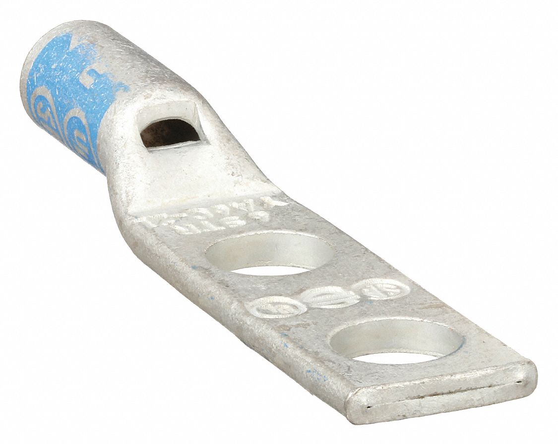 TWO-HOLE LUG COMPRESSION CONNECTOR, 6 AWG MAX WIRE SIZE