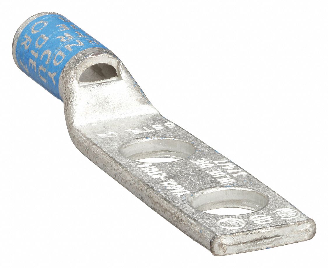 Compression Lug: For 6 AWG, Stranded Wire, 1/4 in Stud Size, Std, Copper Barrel