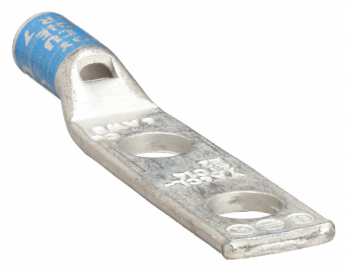 Compression Lug: For 6 AWG, Stranded Wire, 1/4 in Stud Size, Std, Copper Barrel