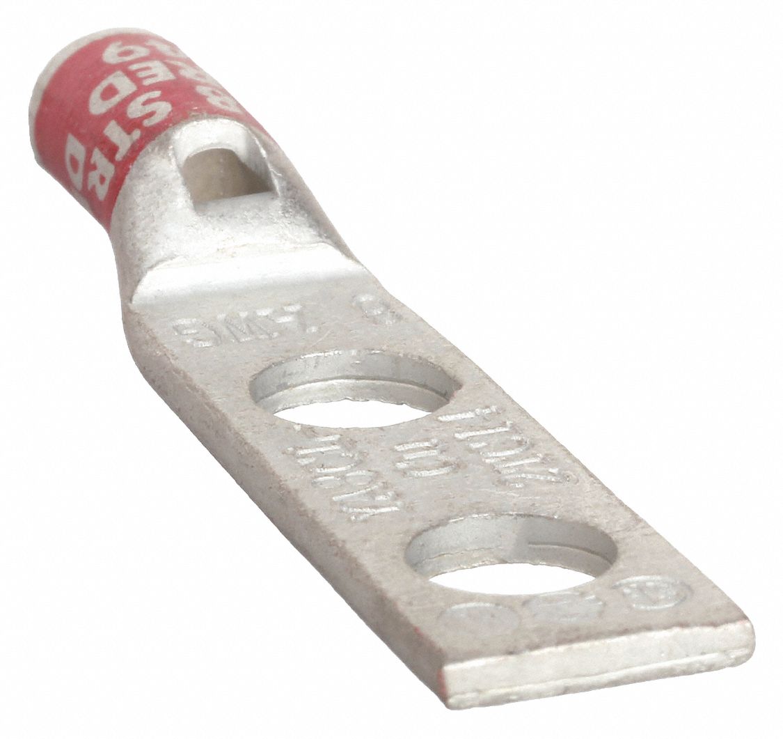Compression Lug: For 8 AWG, Solid/Stranded Wire, 1/4 in Stud Size, Std, Copper Barrel