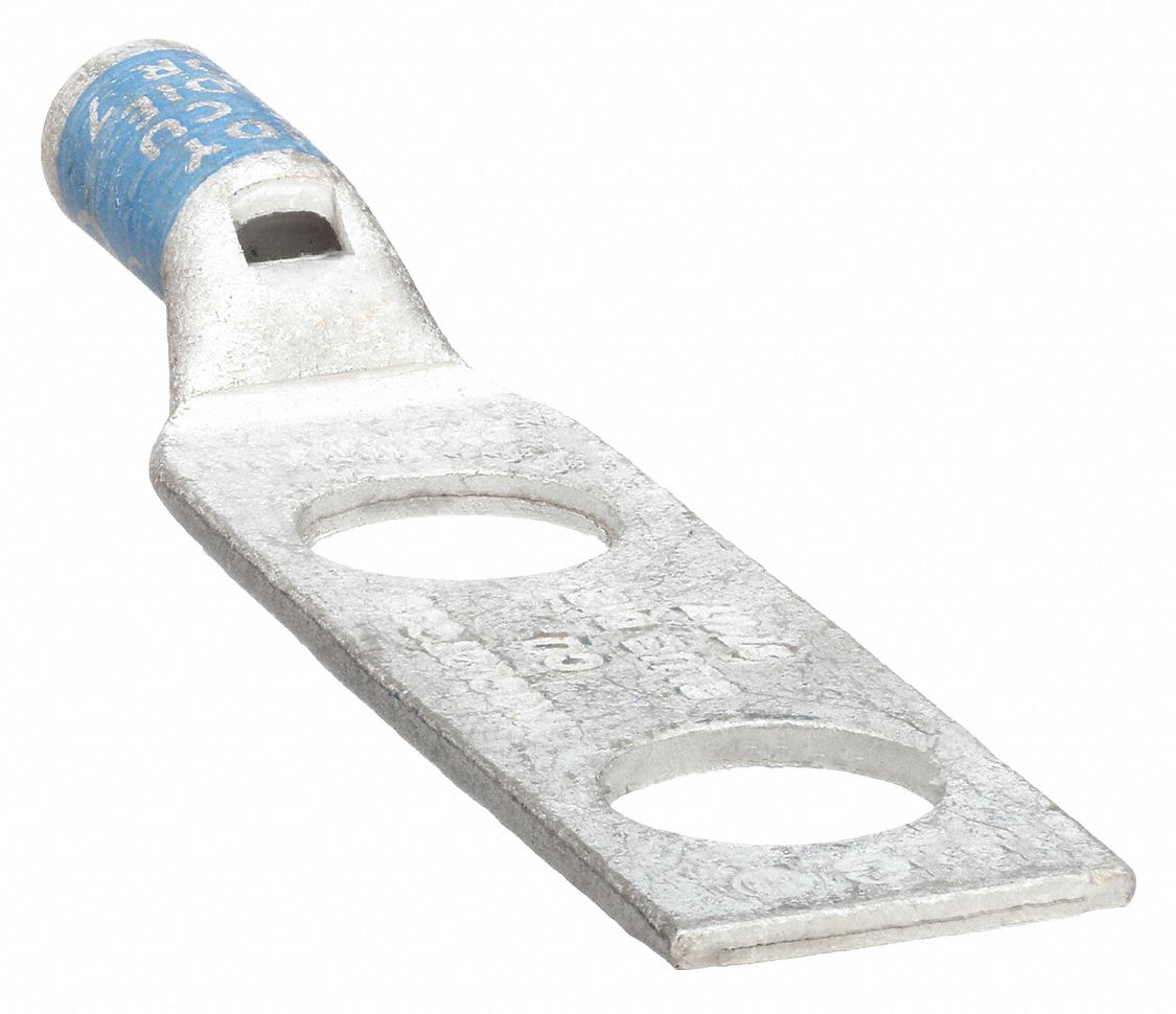 Compression Lug: For 6 AWG, Stranded Wire, 3/8 in Stud Size, Std, Copper Barrel